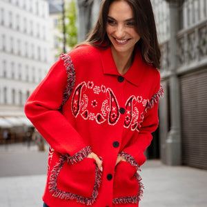 Paisley Print Cardigan