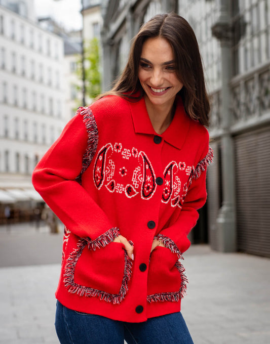 Paisley Print Cardigan