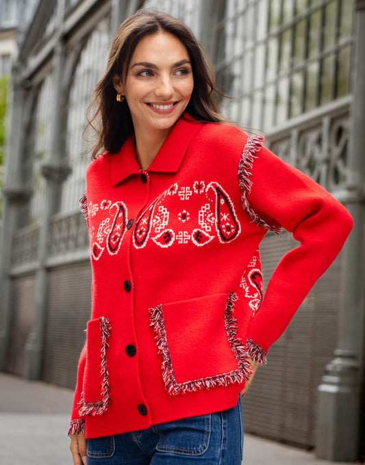 Paisley Print Cardigan