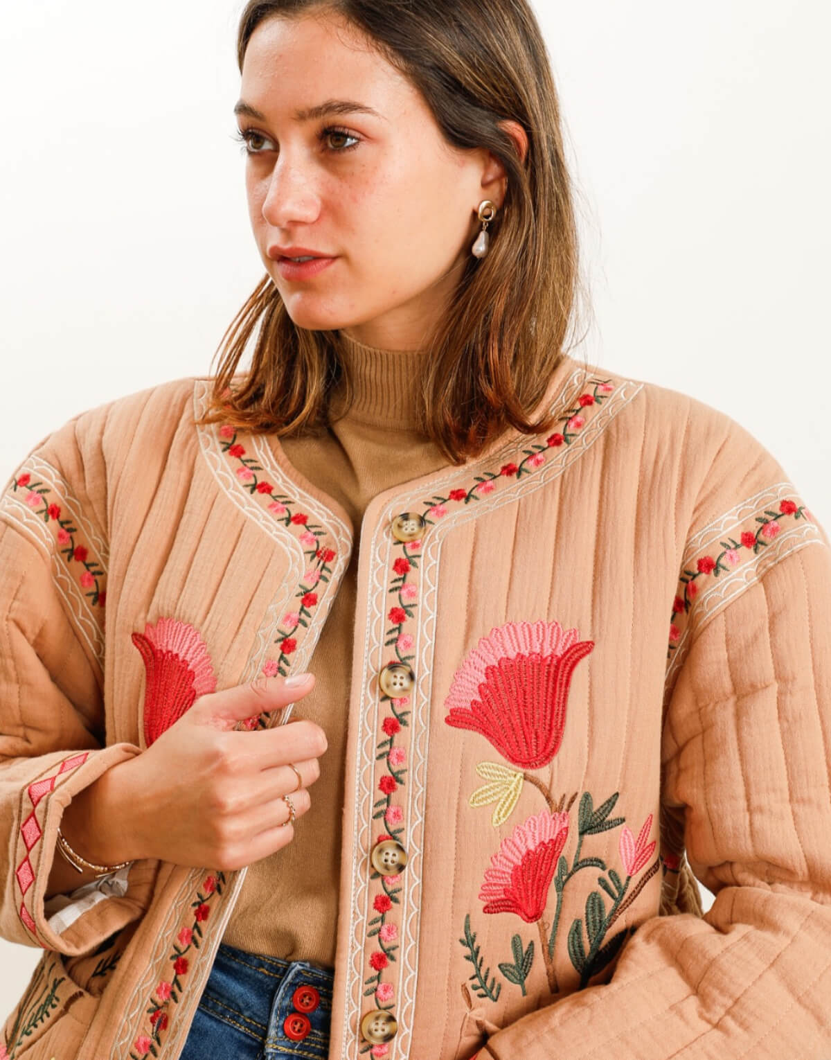 Embroidered Quilted Jacket