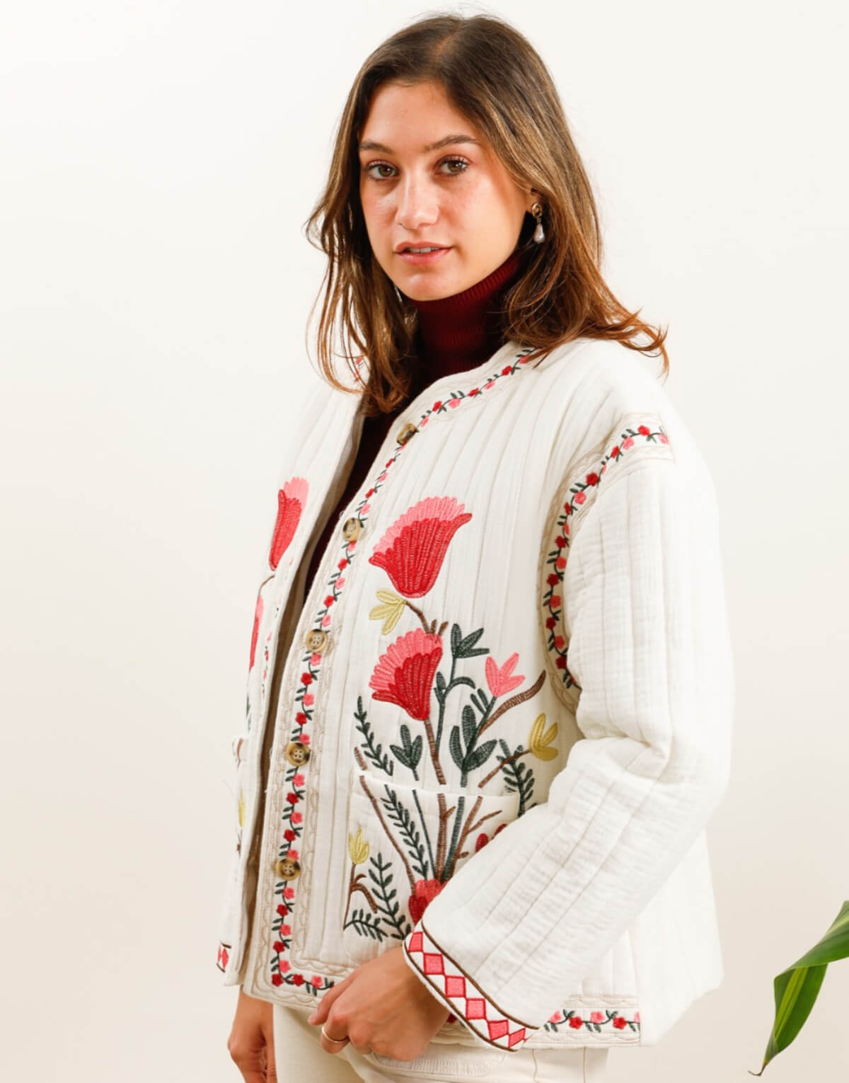 Embroidered Quilted Jacket