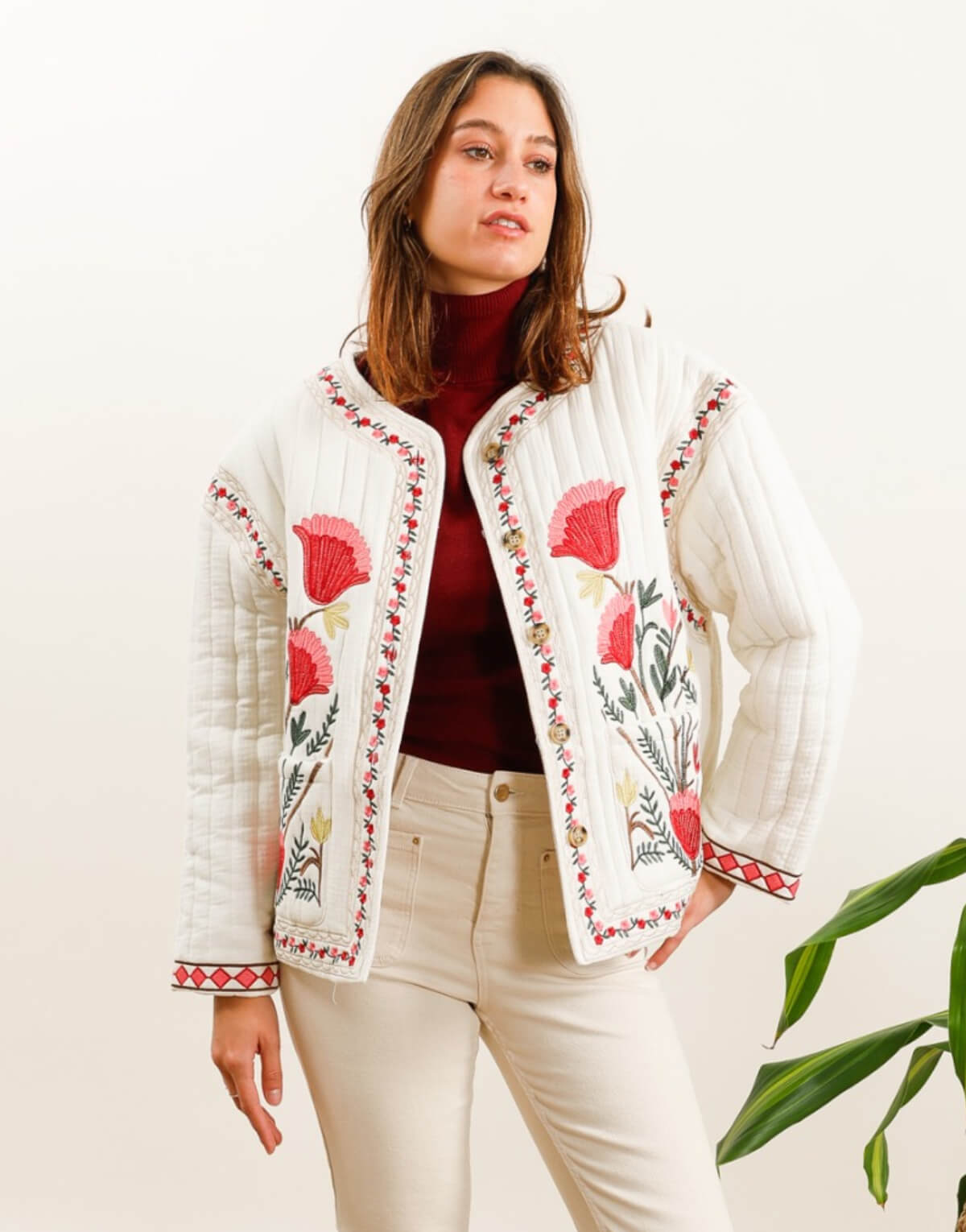 Embroidered Quilted Jacket