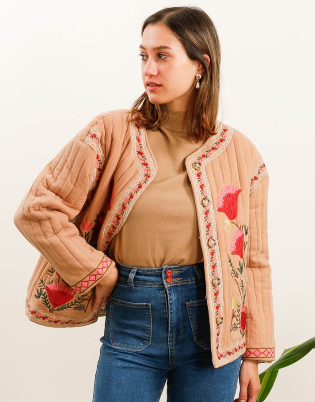 Embroidered Quilted Jacket