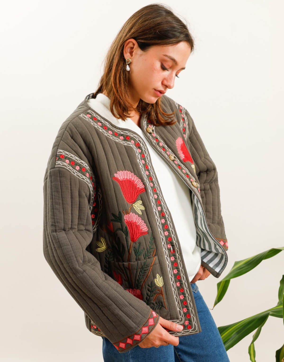 Embroidered Quilted Jacket