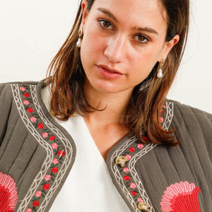 Embroidered Quilted Jacket