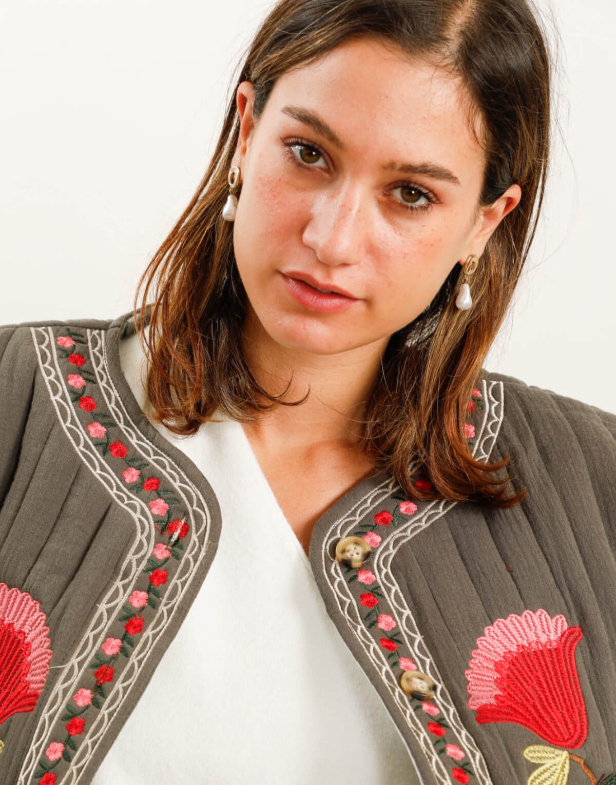 Embroidered Quilted Jacket