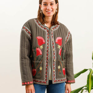 Embroidered Quilted Jacket