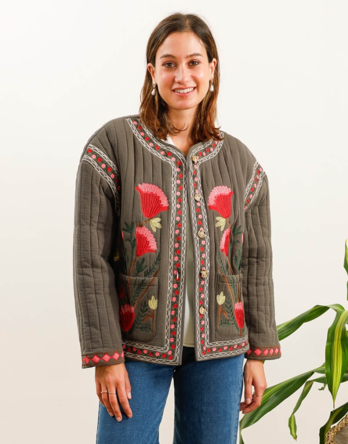 Embroidered Quilted Jacket